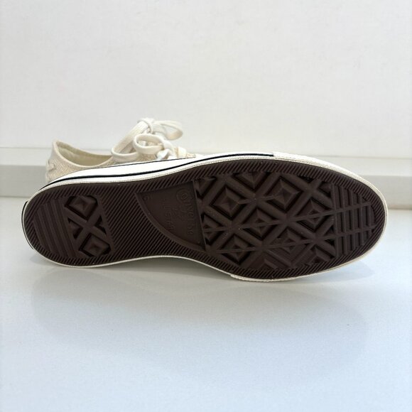 Converse Chuck 70 Ox Chevron Embroidered Sneakers Lace Up Low Top Egret Size 8 - Picture 7 of 9
